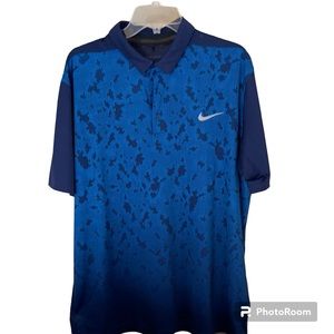 NIKE GOLF DriFit Standard Fit Blue Camouflage Polo Size XL